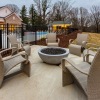Large firepit located next to the pool 